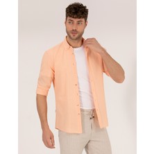 Pierre Cardin Erkek Turuncu Slim Fit Uzun Kollu Gömlek 50268183-VR051