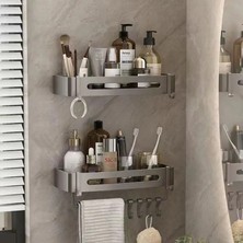 Mingjin Shop2 Dikdörtgen Havlu Askısı Stili Taupe Banyo Rafları Köşe Raf Duvara Monte Banyo Sabunu Çeyiz Raf Banyo Şampuanı Tutucu Banyo Aksesuarları (Yurt Dışından)