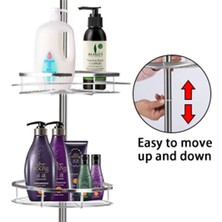 Mingjin Shop2 Paslanmaz Çelik Tarzı Banyo Rafı 4 Katmanlı Paslanmaz Çelik Köşe Dikey Depolama Rafları Raflar Duş Organizatör Sepeti Ev Geliştirme Aksesuarları (Yurt Dışından)