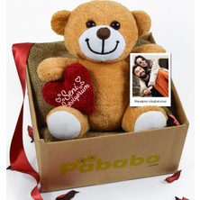 Pababo Seni Seviyorum Kalpli Ayıcık & Kişiye Özel Polo Kart Hediye Seti