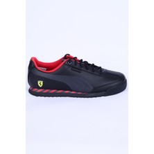 Puma 308067-01 Ferrrari Roma Via Deri Rahat Taban Siyah-Kırmızı Günlük Erkek Spor Ayakkabı