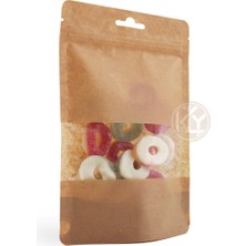 Kolay Ambalaj Kraft Dar Pencereli̇ Ki̇li̇tli̇ Doypack 13 x 22+4 cm 250  gr 100 Adet