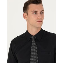 Pierre Cardin Erkek Siyah Regular Fit Uzun Kollu Basic Gömlek 50277764-VR046