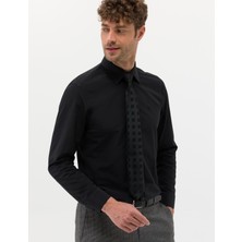Pierre Cardin Erkek Siyah Slim Fit Uzun Kollu Basic Gömlek 50277786-VR046