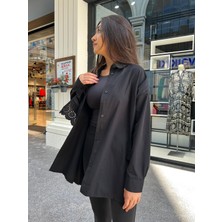 Qaju Fisto Detaylı Oversize Gömlek