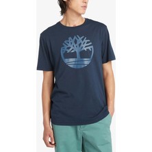 Timberland Tree Logo Short Sleeve Erkek Mavi T-Shirt TB0A2C2RZ021