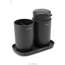 Brabantia Evrekala Shop Sabunluk - Diş Fırçalık - Tepsi Banyo Seti 3 Parça New Series