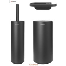 Brabantia Evrekala Shop Tuvalet Banyo Seti Tuvalet Fırçası - Tuvalet Kağıtlığı - Saklama Kutusu