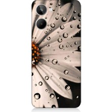 Teknomeg Realme 10 Uyumlu Papatya ve Su Damlaları Desenli Silikon Kılıf