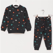 Wanex Erkek Çocuk Şardonlu Pijama Takım - 11540 - Antrasit