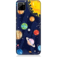 Teknomeg Realme C11 Uyumlu Gezegenler ve Yıldız Haritası Desenli Silikon Kılıf