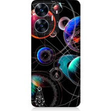 Teknomeg Realme C55 Uyumlu Sci Fi Gezegenler ve Vektörler Desenli Silikon Kılıf