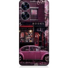 Teknomeg Realme C55 Uyumlu Kitapçı ve Pembe Volkswagen Desenli Silikon Kılıf
