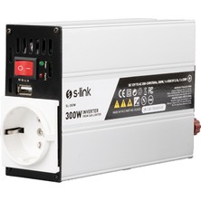 S-Link SL-300W 300 Watt Dc 12 Volt 220 Volt Çevirici Dönüştürücü Ac 230 Volt Inverter 12V-220V