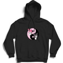 The Fame Kuromi And Kitty, Samrio, Ying Yang, Zen Kapüşonlu Sweatshirt Hoodie