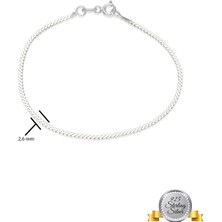 Adal Silver 925 Ayar Gümüş Ezme Serpantina Bileklik (2,6 mm)