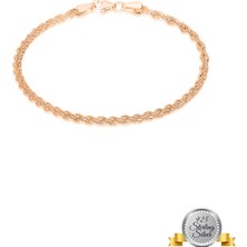 Adal Silver 925 Ayar Gümüş Burgulu Halat Bileklik