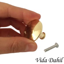Glaswen 8 Adet Düz Düğme Altın Gold Kulp Mobilya Çekmece Dolap Kapak Kulbu Metal Kulp Aksesuarları Vidalı