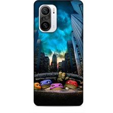 Lopard Xiaomi Redmi K40 Pro Kılıf Caliburn 11 Ninja Kablumbağalar 4K Baskılı Kılıf