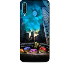 Lopard Huawei P30 Kılıf Caliburn 11 Ninja Kablumbağalar 4K Baskılı Kılıf