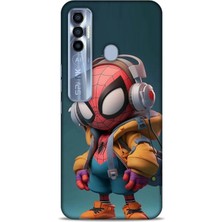 Lopard Tecno Spark 7 Pro Kılıf Caliburn 25 Spiderman Bebek Soyulmayan Kılıf