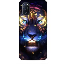 Lopard Oppo A52 Kılıf Caliburn 12 Aslan Colorful Tasarım Kılıf