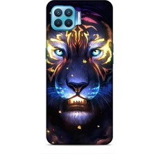 Lopard Oppo Reno 4 Lite Kılıf Caliburn 12 Aslan Colorful Tasarım Kılıf