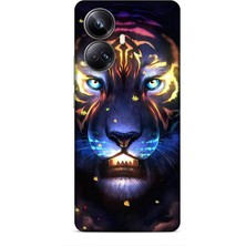 Lopard Realme 10 Pro Plus Kılıf Caliburn 12 Aslan Colorful Tasarım Kılıf