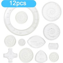 Pengfu Shop 12 Adet Tarzı Komik Kilitli Dişliler Tekerlekler Spirograph Çizim Oyuncaklar Set Çocuklar Için Yaratıcı Eğitici Oyuncak Boyama Çizim Aksesuarları (Yurt Dışından)