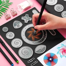 Pengfu Shop 12 Adet Tarzı Komik Kilitli Dişliler Tekerlekler Spirograph Çizim Oyuncaklar Set Çocuklar Için Yaratıcı Eğitici Oyuncak Boyama Çizim Aksesuarları (Yurt Dışından)