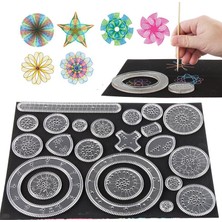 Pengfu Shop 12 Adet Tarzı Komik Kilitli Dişliler Tekerlekler Spirograph Çizim Oyuncaklar Set Çocuklar Için Yaratıcı Eğitici Oyuncak Boyama Çizim Aksesuarları (Yurt Dışından)