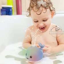 Pengfu Shop Sarı Top Temel Stil Yok Bebek Banyo Oyuncakları Sprey Su Duşu Havuz Banyo Oyuncakları Çocuk Oyuncakları Için Elektrikli Balina Banyo Topu Işıklı LED Işık Bebek Oyuncak Küvet Oyuncak (Yurt Dışından)