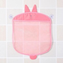 Pembe Stil Karikatür Çocuklar Bebek Banyo Oyuncakları Depolama Vantuz Çanta Bebek Banyo Oyuncakları Örgü Çanta Organizatör Net (Yurt Dışından)