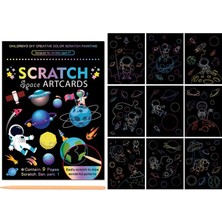 Uzay Stili Sihirli Gökkuşağı Renk Scratch Sanat Boyama Kağıt Kartı Kiti Karikatür Dinozor Çizim Tahtası Çocuklar Dıy Eğitici Oyuncaklar Montessori Oyuncaklar (Yurt Dışından)