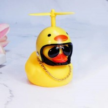 Pengfu Shop B Tarzı Sevimli Lastik Ördek Oyuncaklar Çocuk Oyuncakları Kask Tutkal Pervaneli Sarı Ördek Bebek Köpekbalığı Oyuncak Banyo Oyuncakları Araba Süsleri Odası Dekorasyonu (Yurt Dışından)