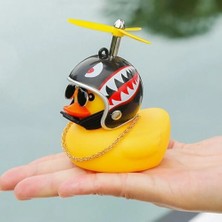 Pengfu Shop B Tarzı Sevimli Lastik Ördek Oyuncaklar Çocuk Oyuncakları Kask Tutkal Pervaneli Sarı Ördek Bebek Köpekbalığı Oyuncak Banyo Oyuncakları Araba Süsleri Odası Dekorasyonu (Yurt Dışından)