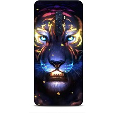 Lopard Oppo Reno 2 Kılıf Caliburn 12 Aslan Colorful Tasarım Kılıf