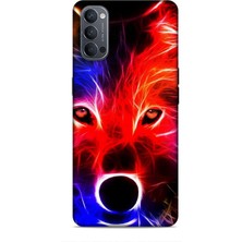 Lopard Oppo Reno 4 Kılıf Caliburn 16 Kurt Colorful Hediyelik Kılıf