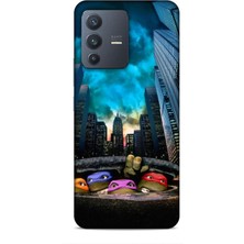 Lopard Vivo V23 5g Kılıf Caliburn 11 Ninja Kablumbağalar 4K Baskılı Kılıf