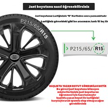 PackGar Renault Clio 4 15 Inç Jant Kapağı Amblemli Piano Black 4'lü Takım 215