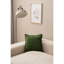 Swıta Saçaklı Tek Renk 43X43 Kırlent Kılıfı Yeşil