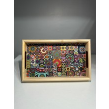 Hbs Art Design Ahşap Kayın 3'lü Tepsi Hediyelik Set