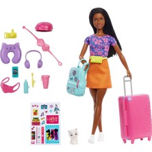 Barbie HGX55 Barbie Brooklyn Seyahatte Bebeği ve Aksesuarları