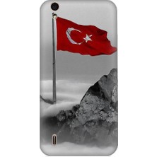Teknomeg Vestel 5530 Uyumlu Bayrak ve Dağ Desenli Silikon Kılıf