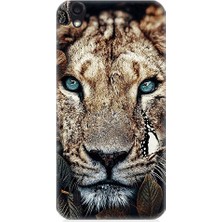 Teknomeg Vestel 5000 Uyumlu Mavi Gözlü Kaplan Desenli Silikon Kılıf