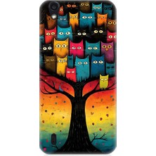 Teknomeg Vestel 5000 Uyumlu Ağaçtaki Kediler ve Baykuş Desenli Silikon Kılıf