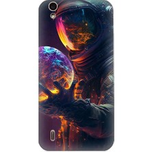 Teknomeg Vestel 5530 Uyumlu Astranot ve Gezegen Desenli Silikon Kılıf