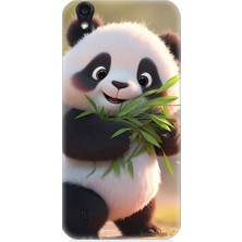 Teknomeg Vestel 5000 Uyumlu Sevimli Panda ve Bambu Desenli Silikon Kılıf