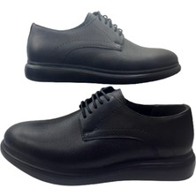 Golden Erkek Siyah Deri Bağcıklı Günlük Klasik Ayakkabı GL0329-010