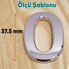 Badem10 Kapı Numarası Yapışkanlı Parlak Krom Numaraları 37.5 mm 0 Numara Rakam Sayı